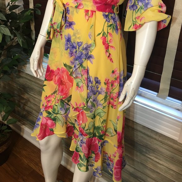 JESSICA HOWARD YELLOW FLORAL DRESS SIZE 6 - Picture 9 of 14